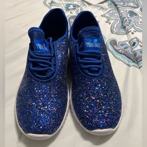 Southern Fried Chics Blue Glitter Shoes size 7